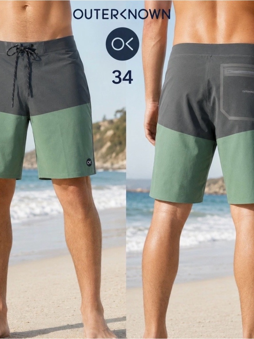 Outerknown Apex Board Shorts Gray / Green